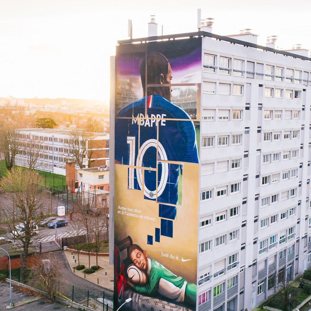 Street Art Graffiti Fresque MBAPPE Kylian 1